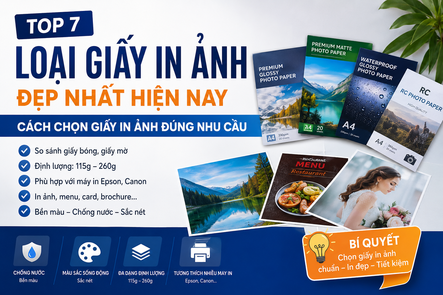 Top 7 Loại Giấy In Ảnh Đẹp Nhất Hiện Nay